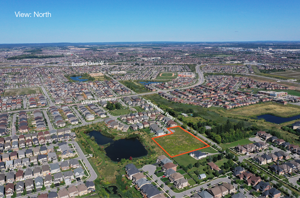 Creditview Lands North view with Property Outline