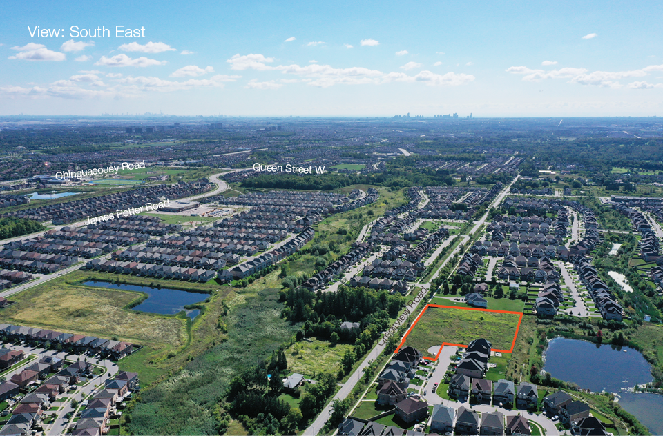 Creditview Lands Southeast view with Property Outline