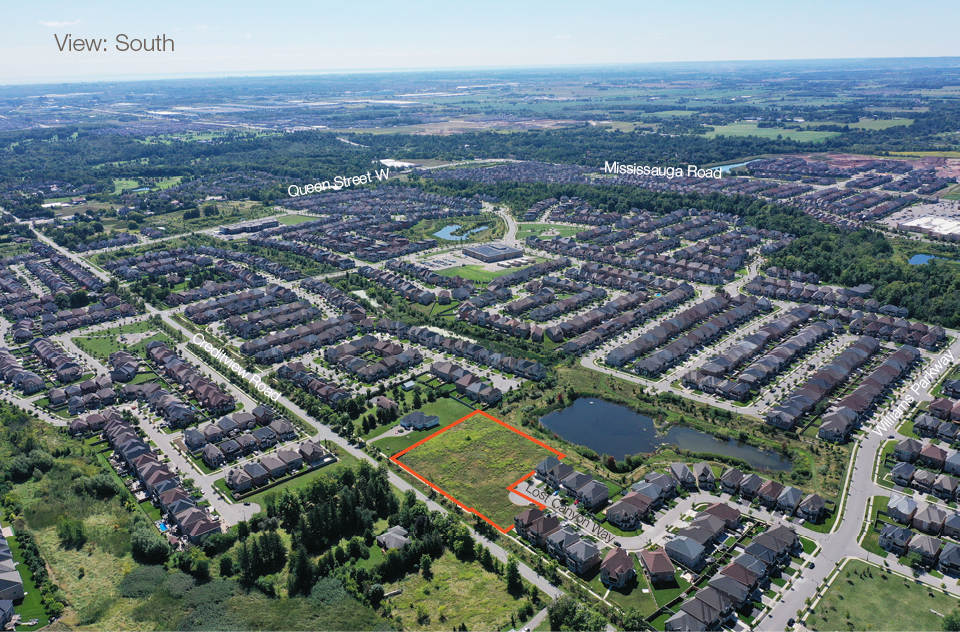 Creditview Lands South view with Property Outline