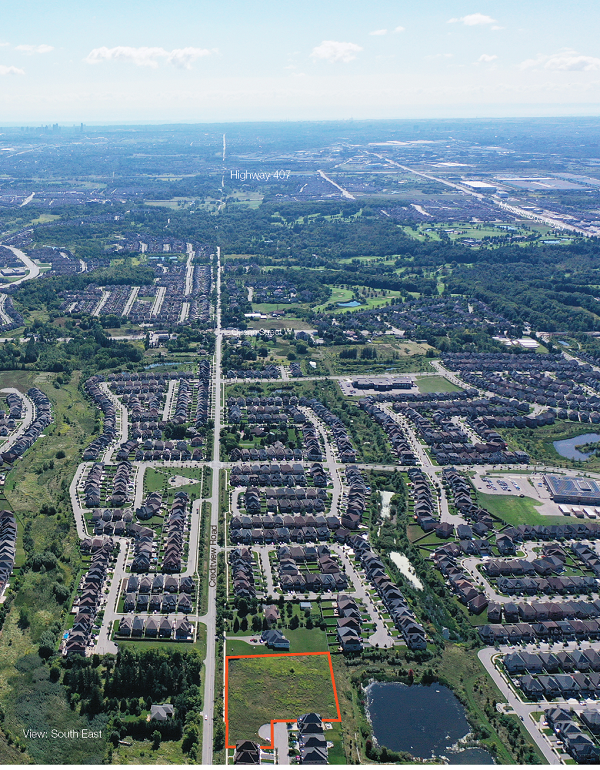 Creditview Lands Southeast view with property outline