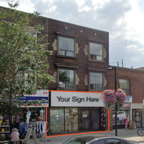 2533 Danforth Avenue Building Exterior showing signage 