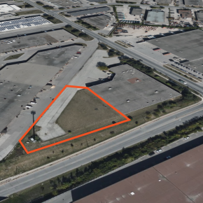 Aerial of 475 Fenmar Drive land with property outlined