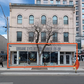 280 College Street Building with Ground Floor Outlined in Orange