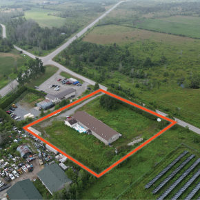 33815 Thorah Side Road Industrial on land with orange property outline