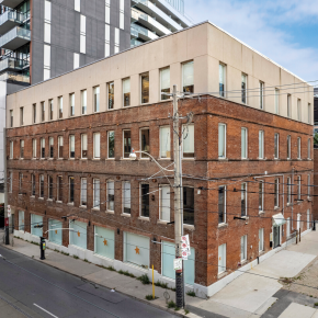 595 Adelaide Street building exterior showing streets