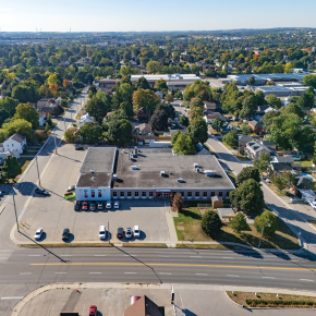 Aerial of building available for sale at 808 Dundas Street