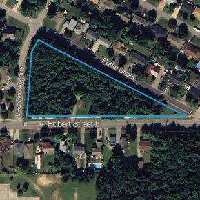 Google Earth Aerial of Land Parcel outlined in blue