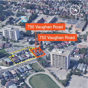 750-752 Vaughan Road aerial shot