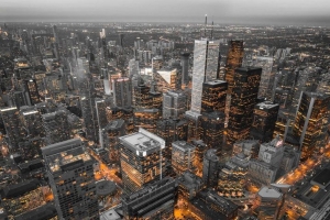 Toronto Skyline with Greyscale Effect