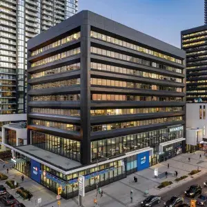 4881 Yonge building exterior showing entrance