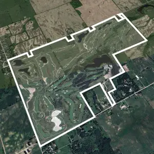 7110 4th Line Property Outline over Woodington Lake Golf Club