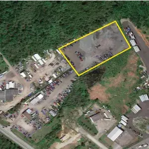 Aerial outline of land available for lease at 6441 Bank Street