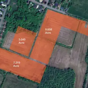 Aerial outline of land available for sale on Caroline Street