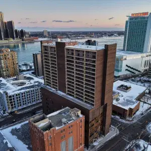 251 Goyeau Street Main Building Exterior from Aerial View