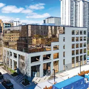 130 Merton building exterior showing entrance