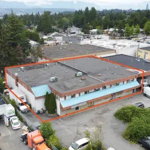 Overhead shot with an outline of 11955 95A Avenue Building
