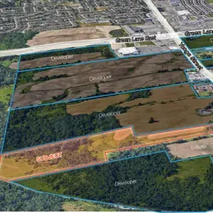 18823 Old Yonge Street Land with Orange Property Outline