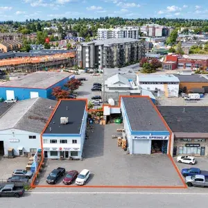 5749 & 5759 203A Street aerial with property outlined