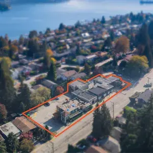 1012-1060 Deep Cove Road & 4260-4266 Mount Seymour Parkway aerial with property outlined