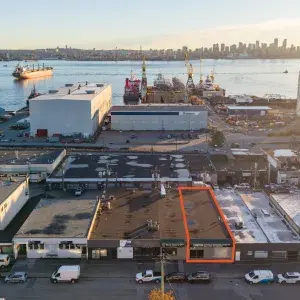237 East 1st Street aerial with property outlined