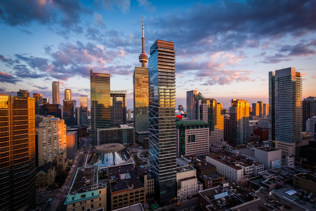 Toronto Skyline Showing Attractions