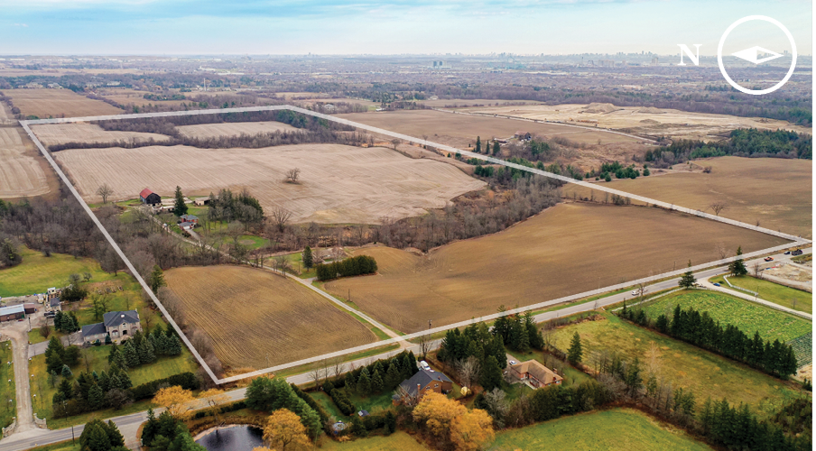 11011 Pine Valley Drive Aerial with Lot Area Outline