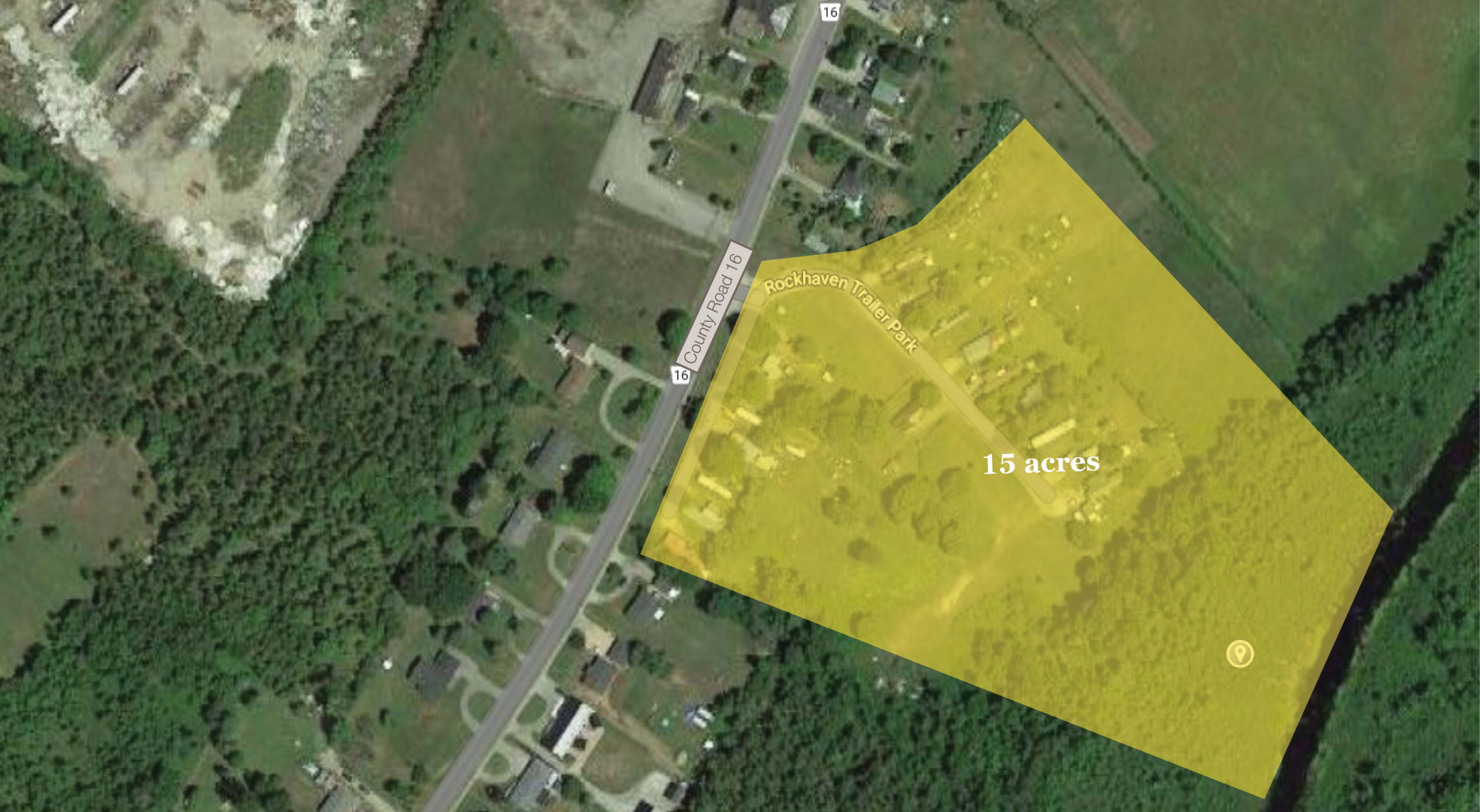 323 County Road 16 Aerial View with Property Highlighted