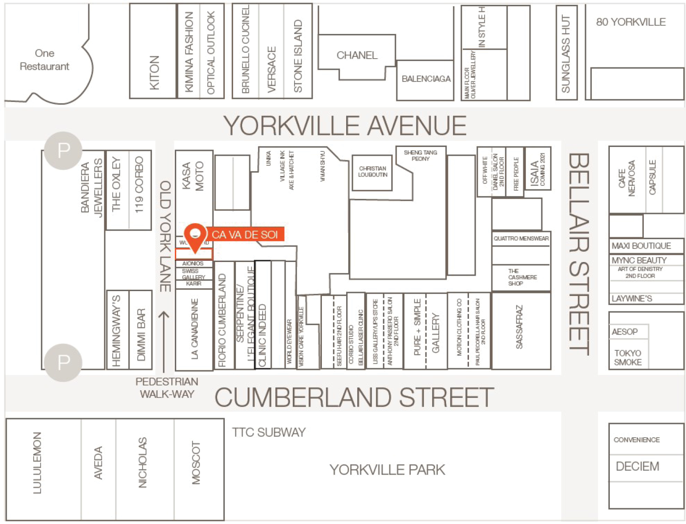 138 Cumberland Street tenant map