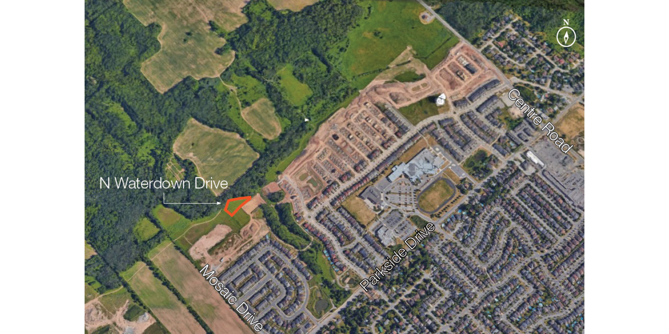 Aerial of North Waterdown Drive