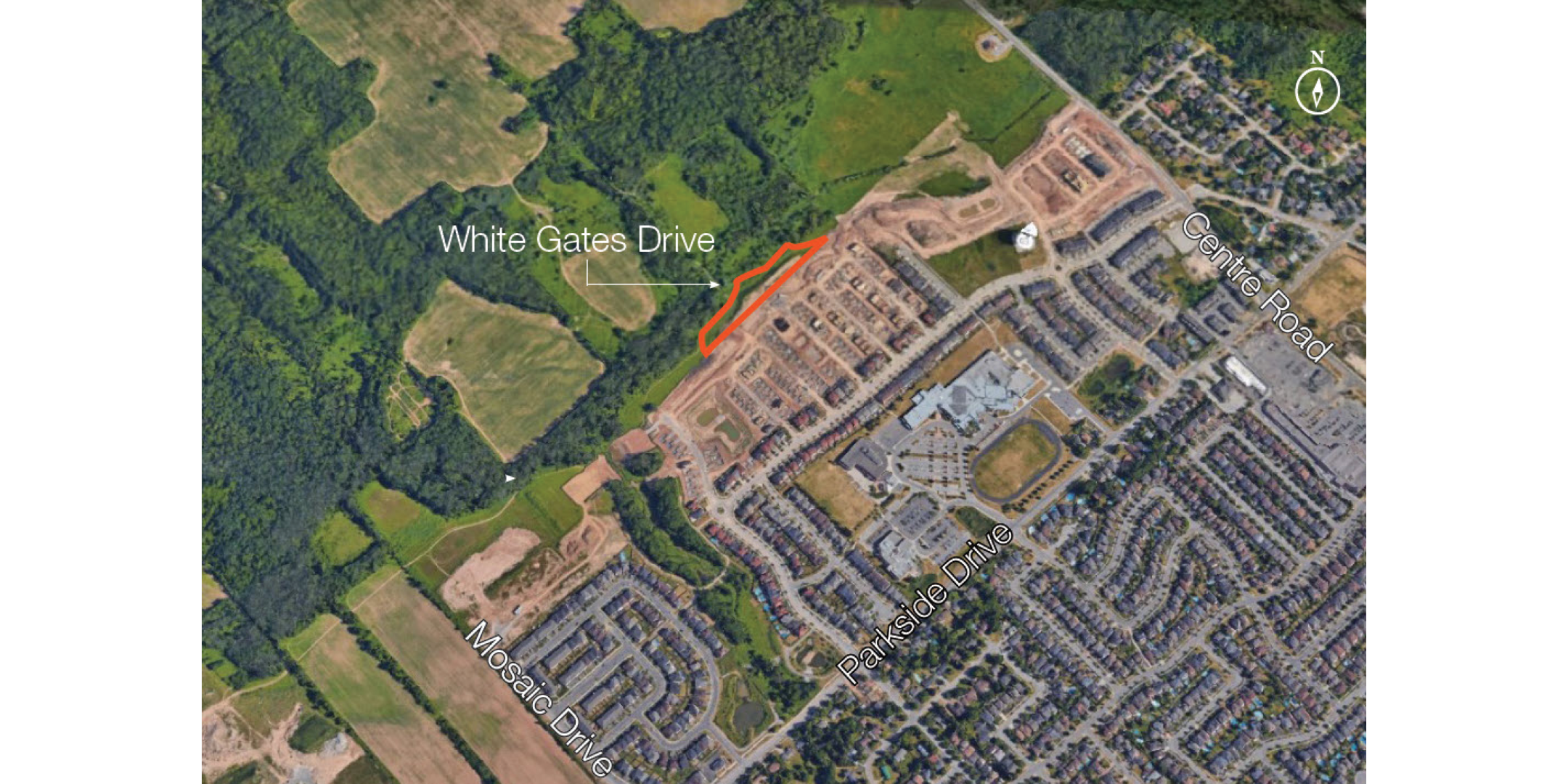Aerial image of White Gates Drive