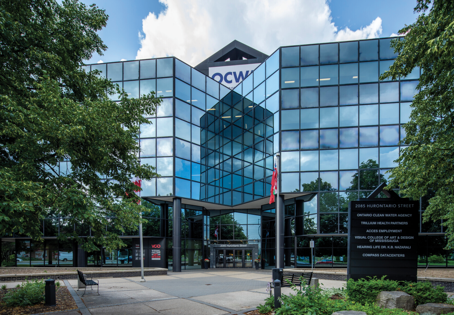 Modern facade at 2085 Hurontario Street