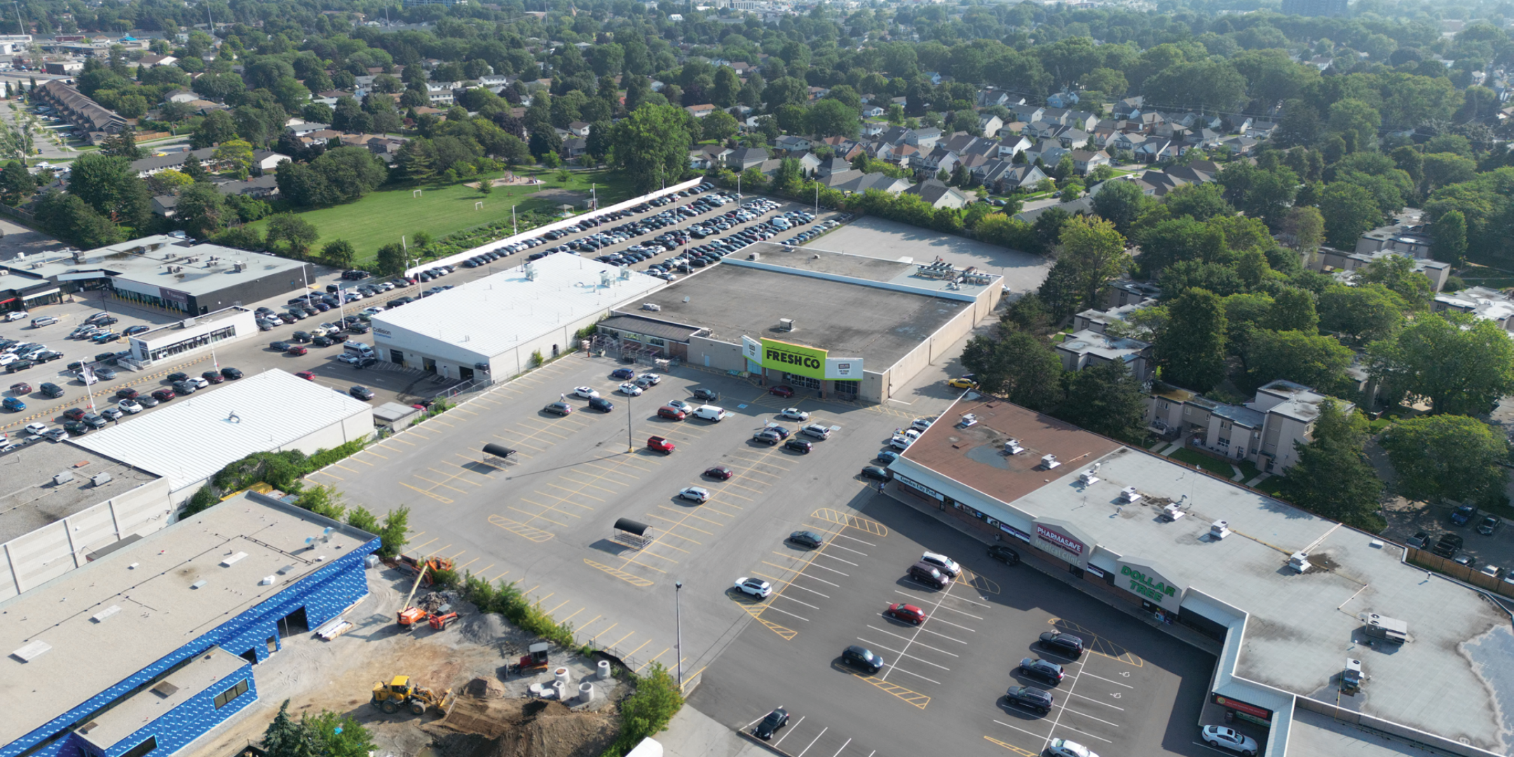 Aerial Photo of 318 Ontario Street and parking area