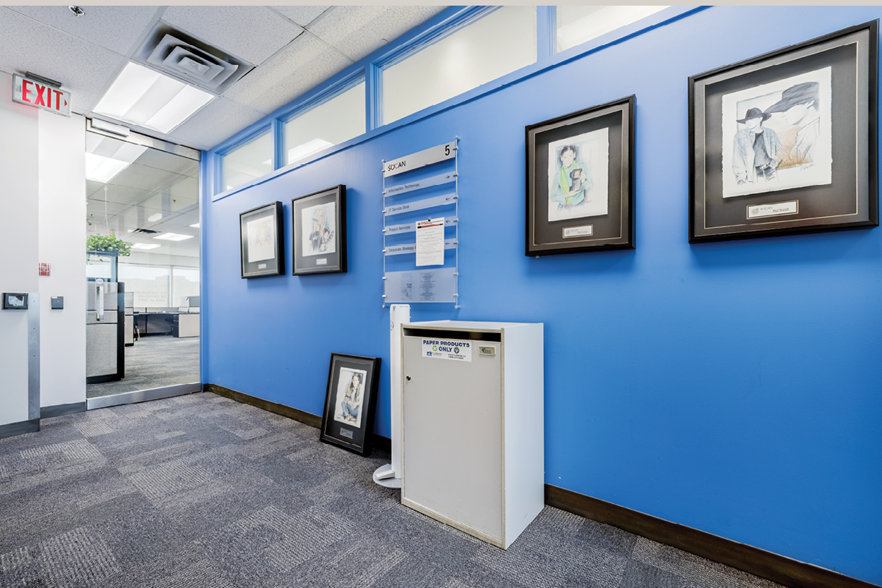 41 Valleybrook office wall with paintings 
