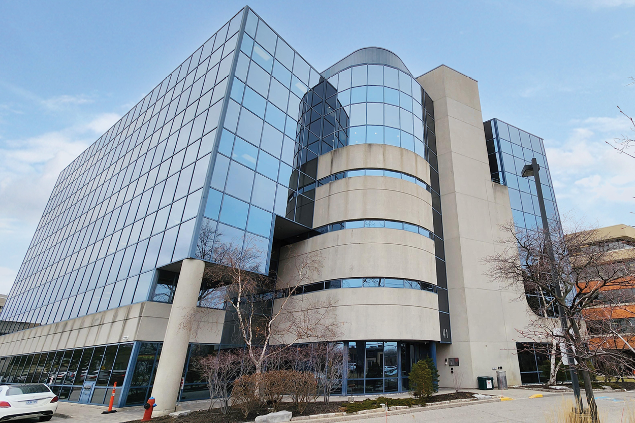 41 Valleybrook building exterior showing the entrance
