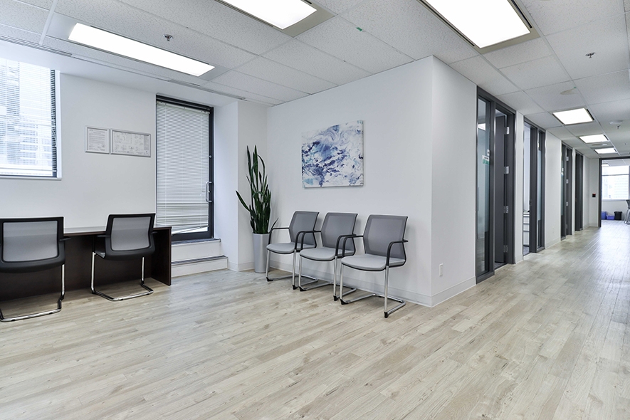 55 York Street open area shows single offices and desks & chairs