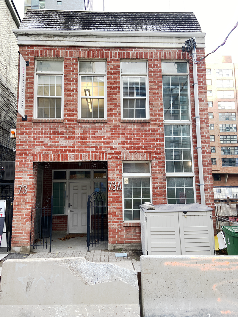 73 Mutual Street building exteior with entrance door