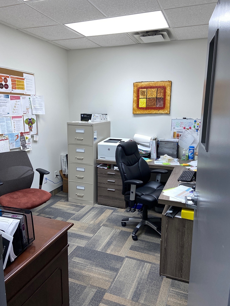 73 Mutual Street office with cabinet, printer, chairs & desk