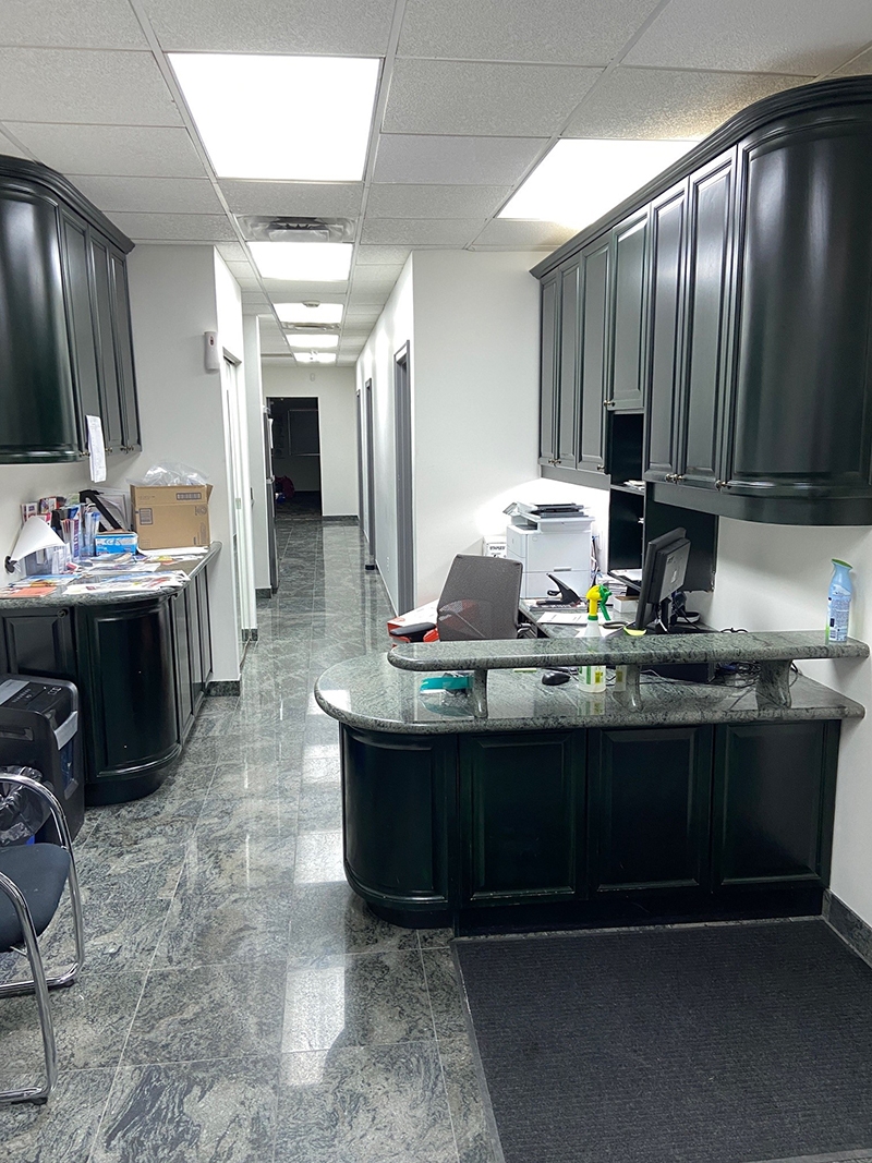 73 Mutual Street reception area with desks and cabinets