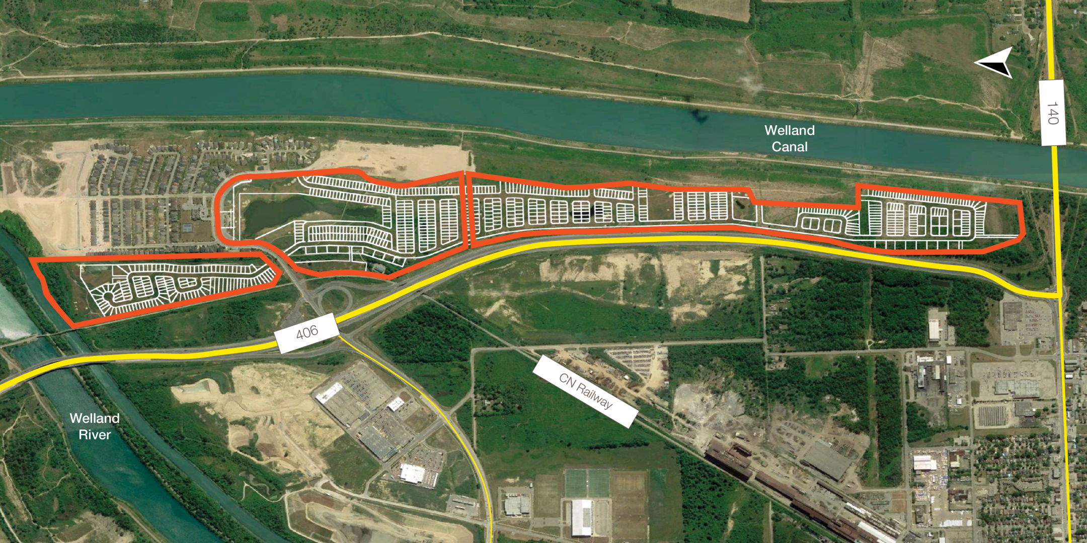 Hunters Pointe Property Outline with Site Plan Overlay