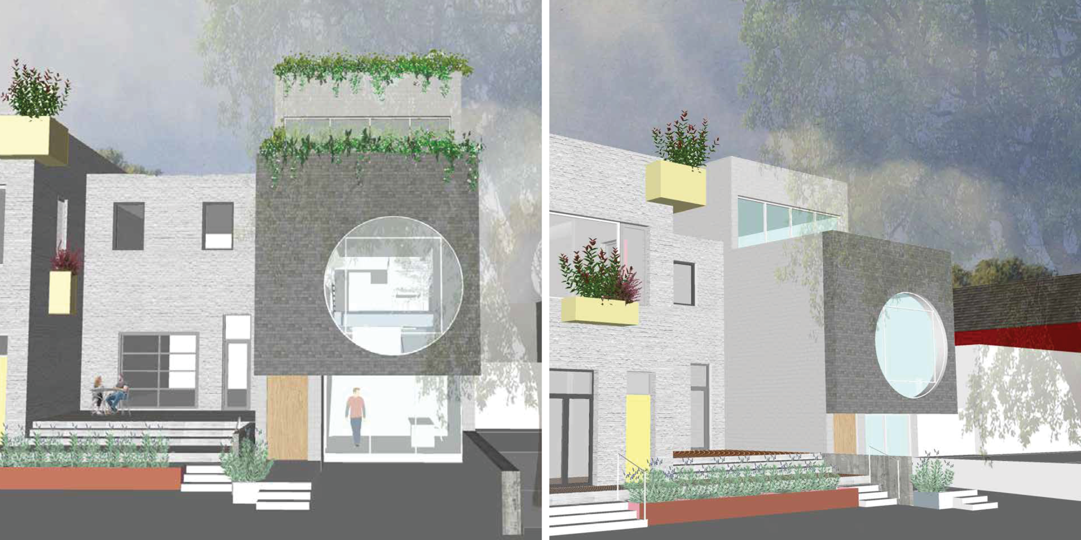 68 Geary Avenue rendering with a big circle window on 2nd floor