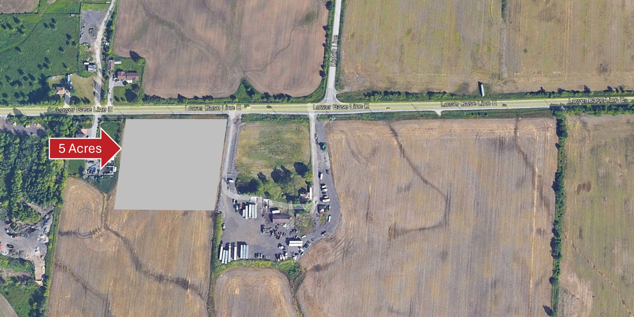 Aerial of Vacant Land at 1320 Lower Base Line