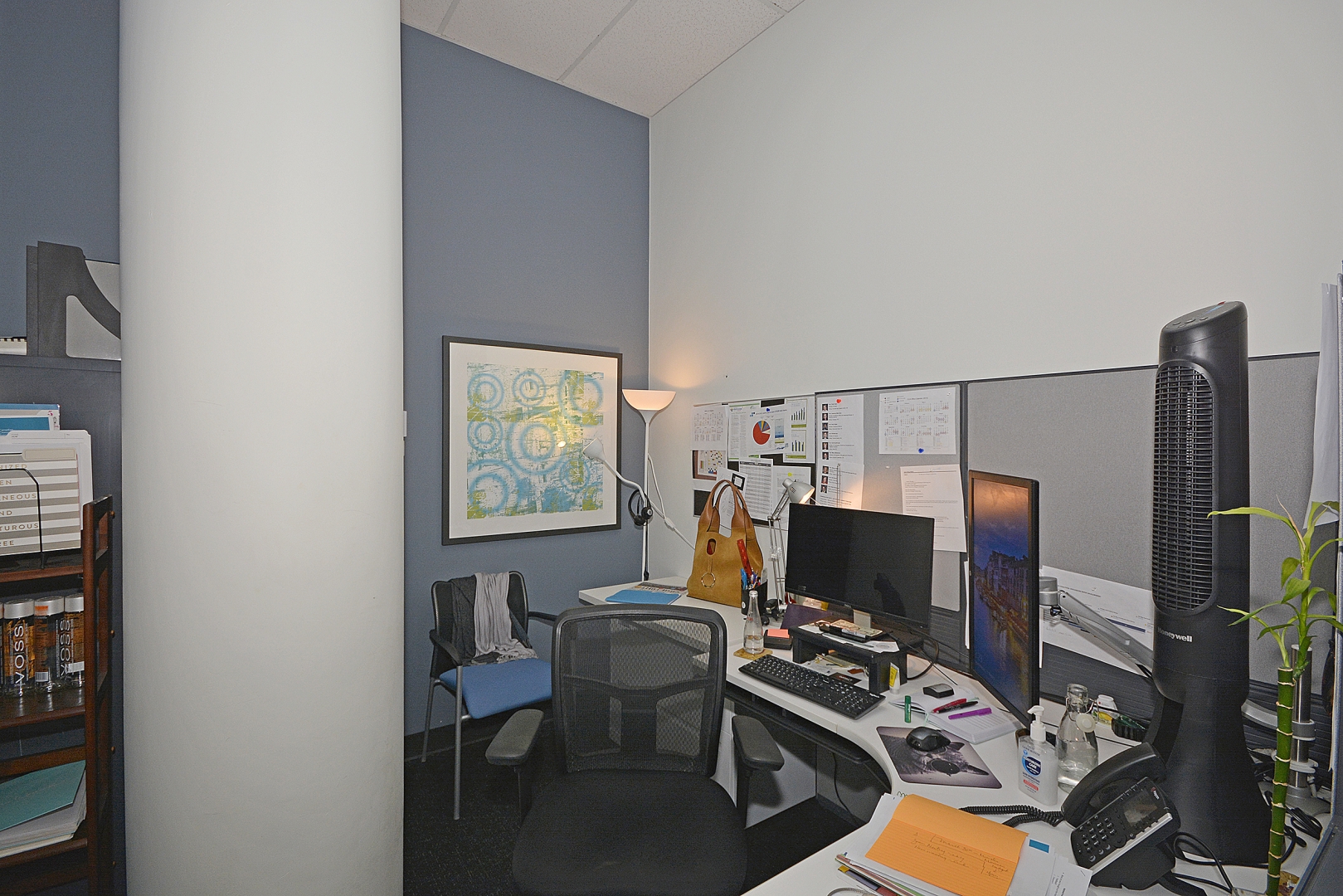 188 Spadina private office space with L-shaped desk and screens on the desk