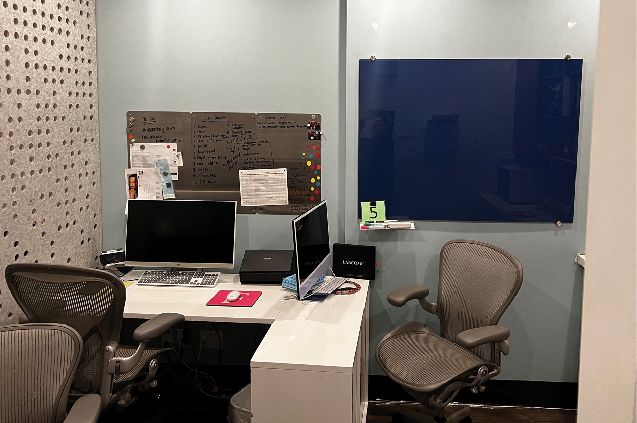 2533 Danforth office with desk and blackboard