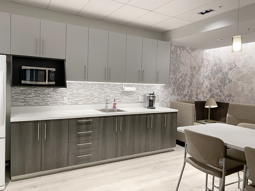 375 University kitchen with microwave and coffee machine 