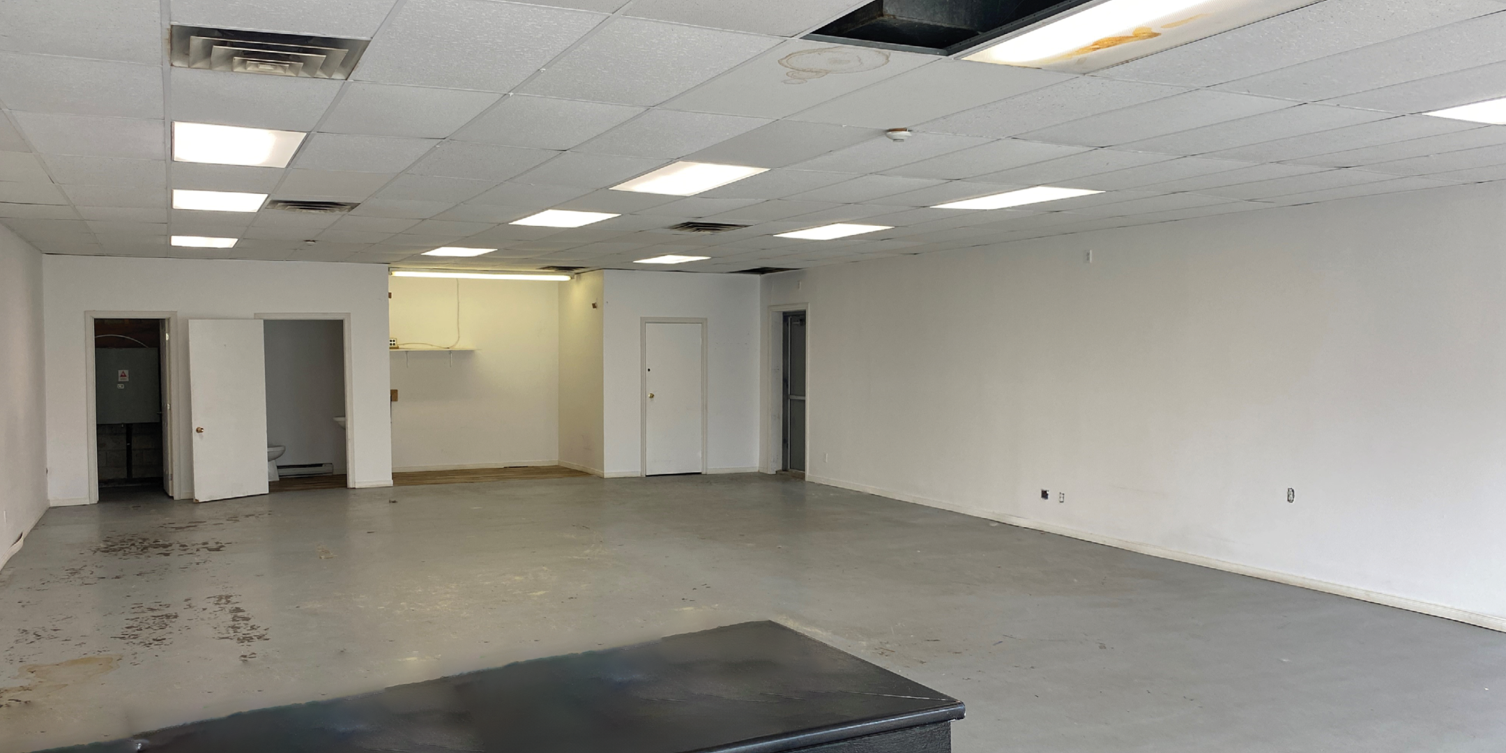 868 James Street interior retail unit facing back of unit