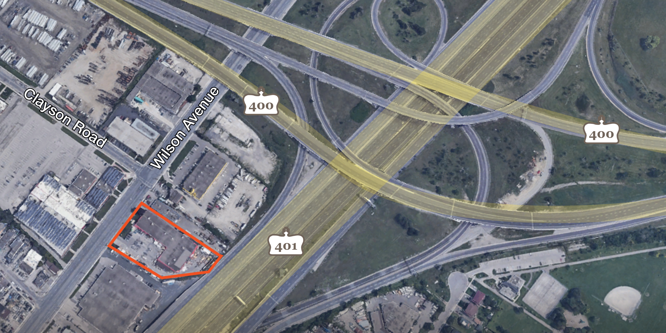 1841 Wilson Avenue Property Outline near Highway 401 & Highway 400