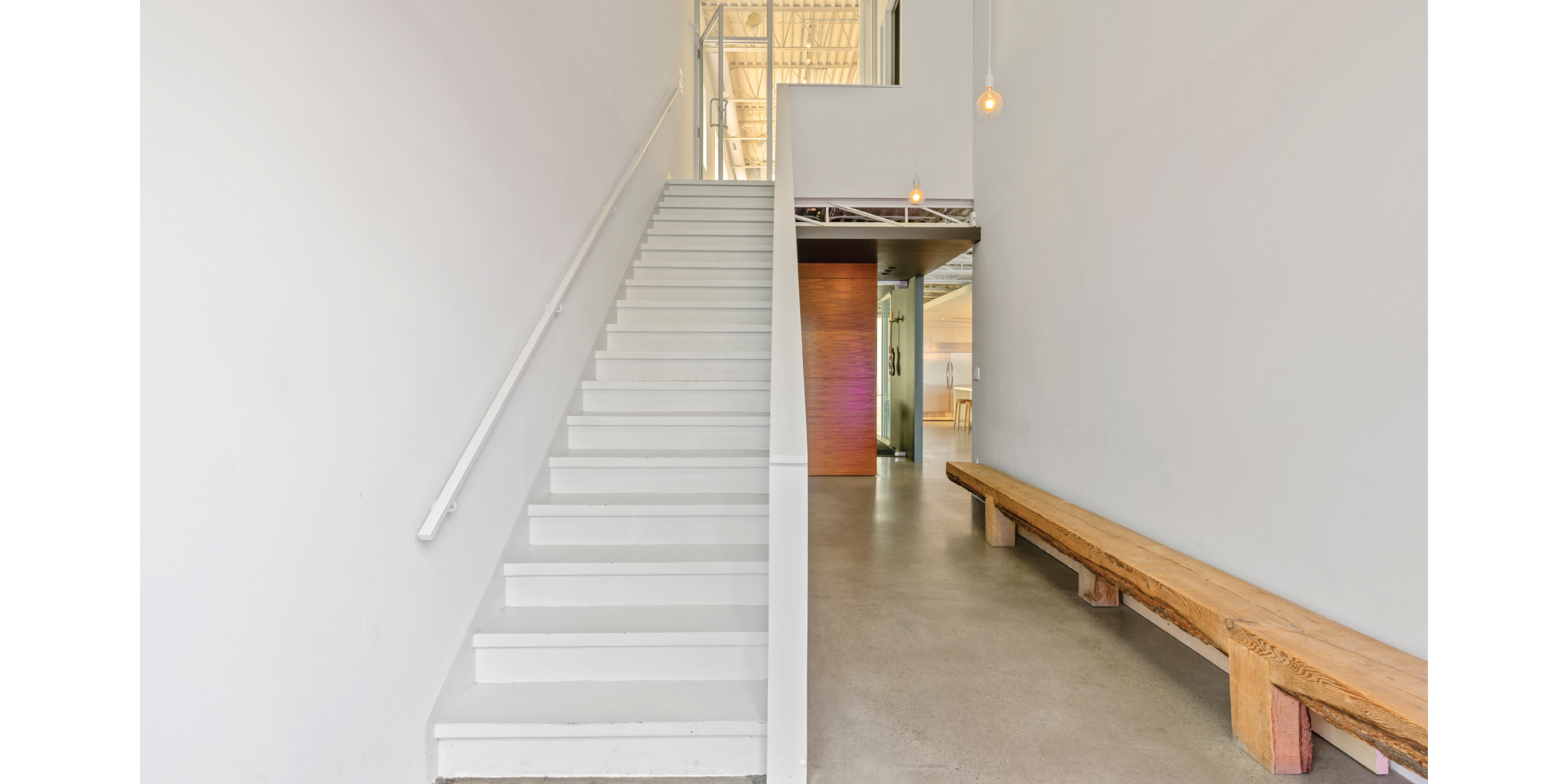 2 Primrose Avenue main floor studio front entry showing stairs