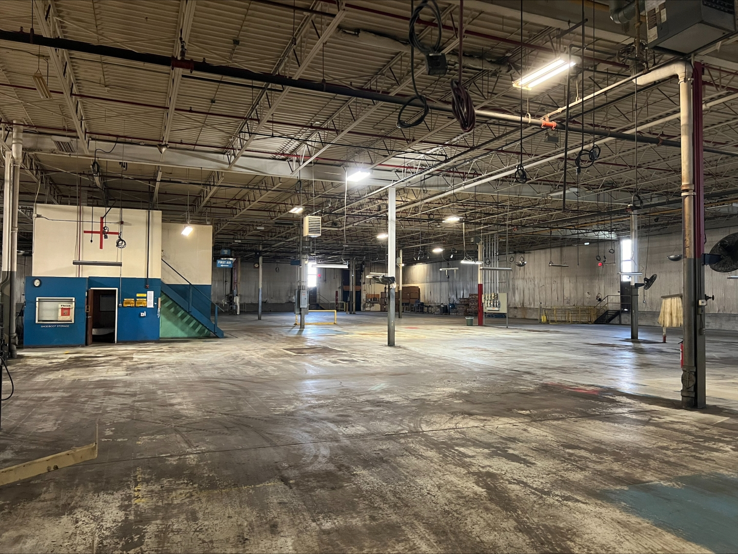 200 Sheldon Drive Warehouse Open Space with Shoe Boot Storage Room