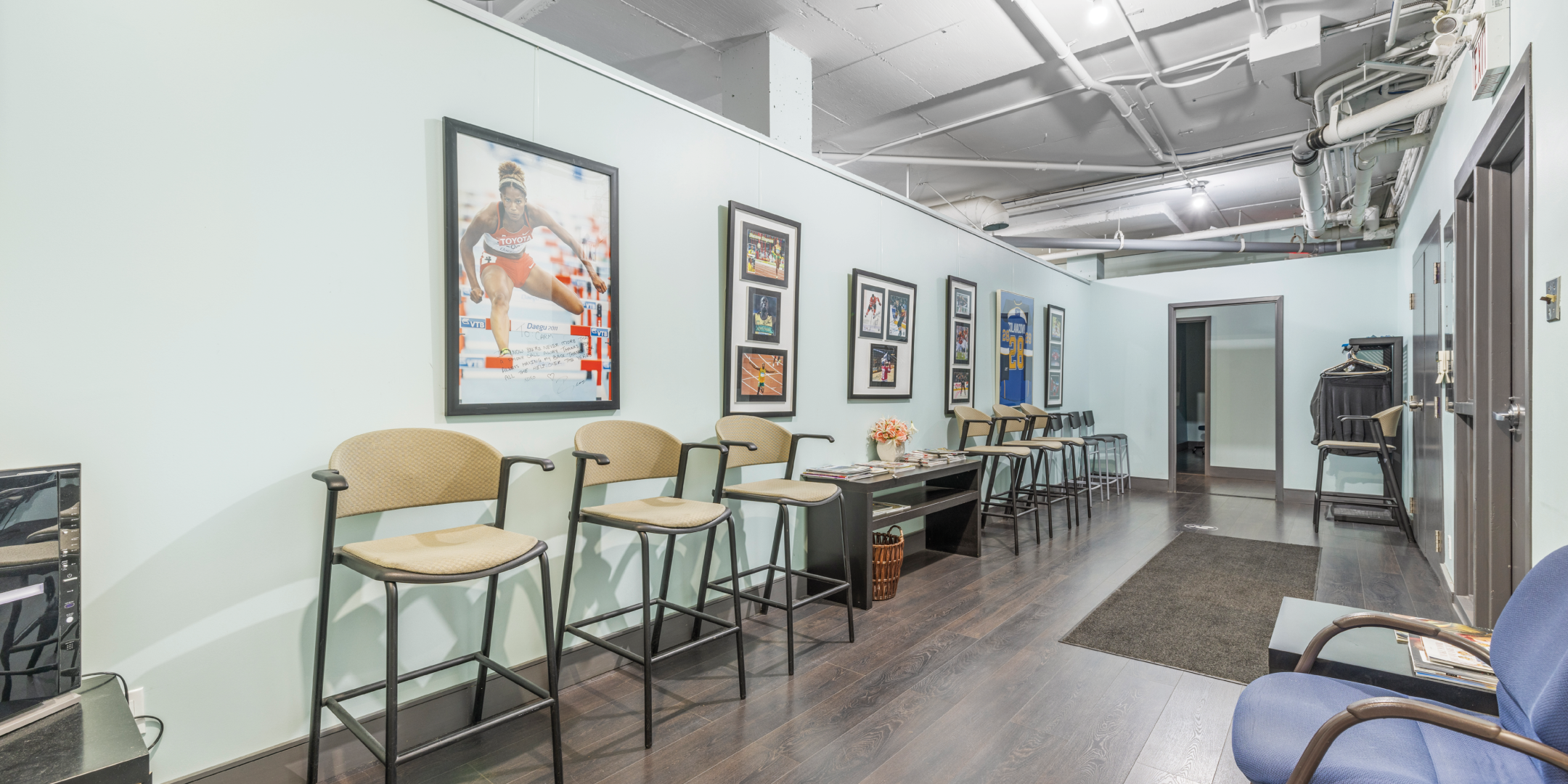 230 Browns Line Hallway with chairs and waiting area