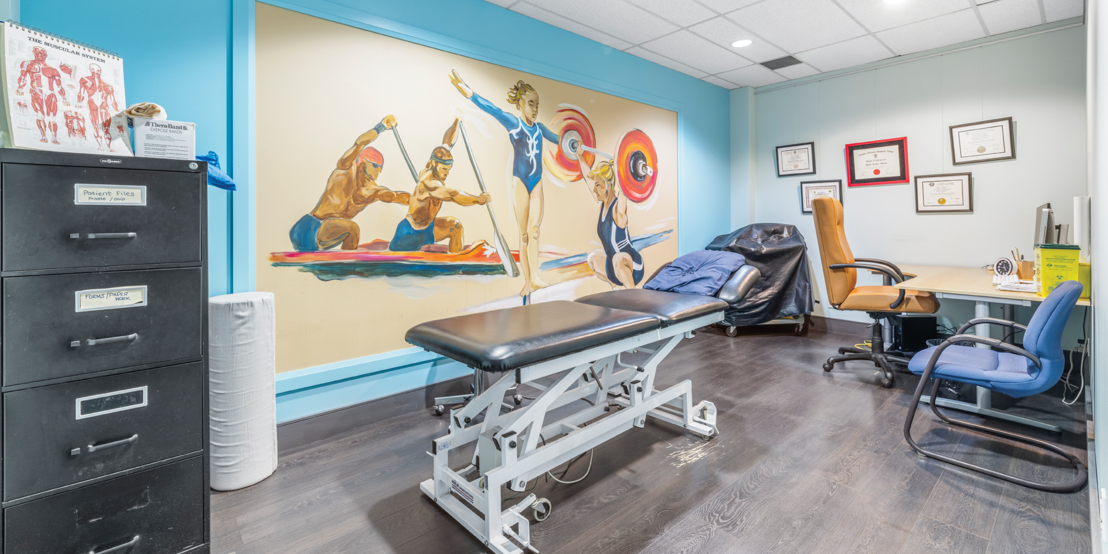 230 Browns Line Patient Room with bed and cabinets
